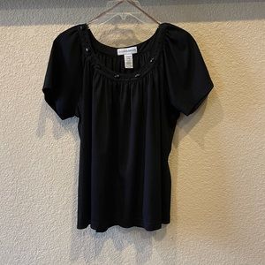 Sag Harbor black scoop neck blouse. EUC.
